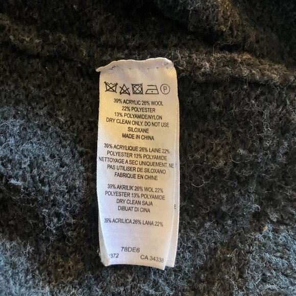 French Connection knit long grey cardigan wrap wool blend sweater, oversized - Picture 5 of 8